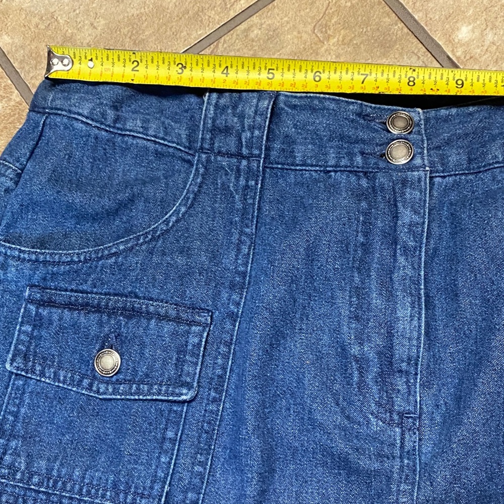 Denim Blue Size 12 Midi Skirt with Pockets Cottagecore Minimalist Practical - Picture 4 of 10